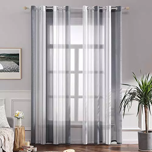 MIULEE Cortinas Modernas con Rayas para Salón y Dormitorio con Ojales