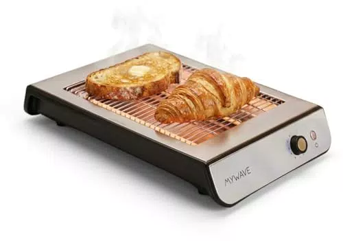 My Wave Tostador Plano Horizontal 900W para Pan, Bollería y 6 Niveles de Potencia