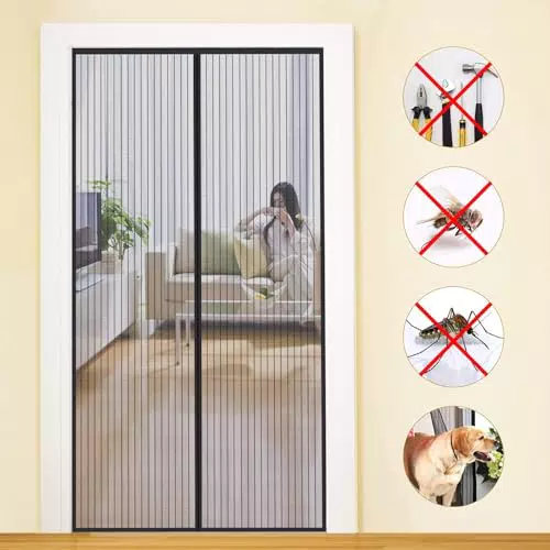 Mycarbon Mosquitera Magnética para Puerta Corredera Cortina para Sala y Balcón