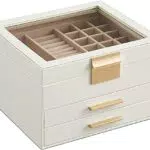 SONGMICS Gisella Caja Joyero de 3 Niveles con 2 Cajones Gran Capacidad Moderno