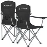 Songmics Sillas de Camping Plegables con Respaldo Alto y Apoyabrazos Para Exterior