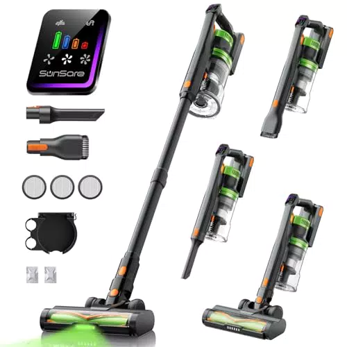 SunSare Aspiradora Sin Cable 600W con Aromaterapia y Pantalla LED, Ideal para Mascotas