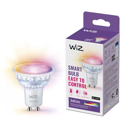 WiZ Bombilla LED Inteligente GU10 - Control por Voz y Aplicación, Compatible con Google Home y Alexa